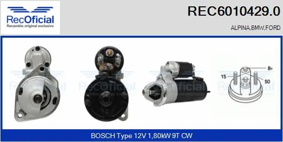 Démarreur RECOFICIAL REC6010429.0
