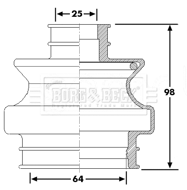 Jeu de joints-soufflets, arbre de commande BORG & BECK BCB6263