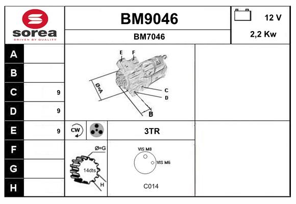 Démarreur SNRA BM9046