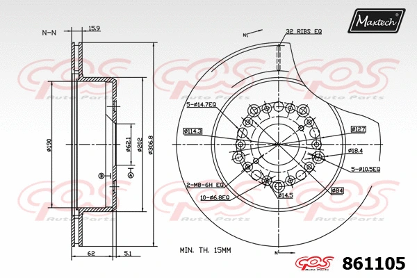 Disque de frein MAXTECH 861105