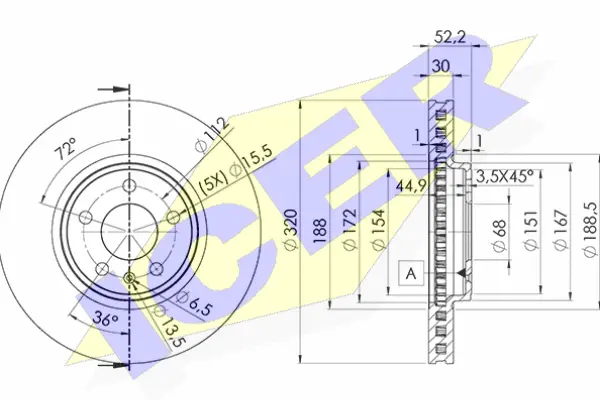 Disque de frein ICER 78BD6076-2