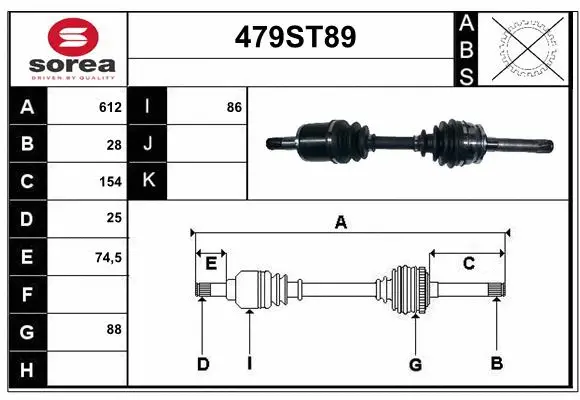 Arbre de transmission STARTCAR 479ST89