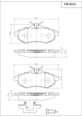 Kit de plaquettes de frein, frein à disque FI.BA FBP4053