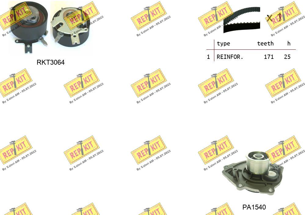 Pompe à eau + kit de courroie crantée REPKIT RKTK1129PA