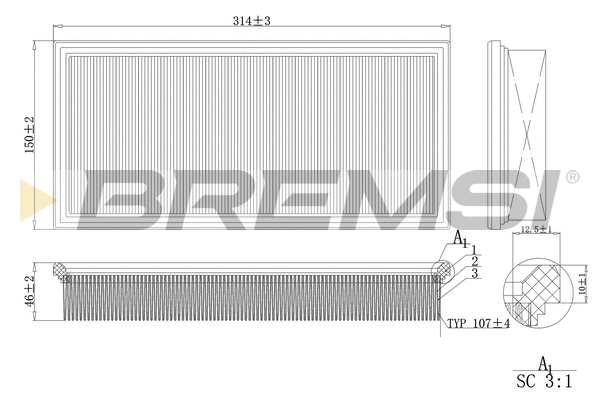 Filtre à air BREMSI FA2134