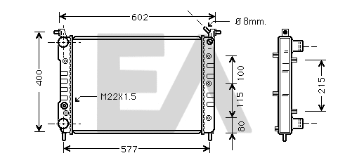 Radiateur, refroidissement du moteur EACLIMA 31R25101