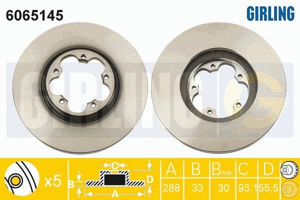 Disque de frein GIRLING 6065145