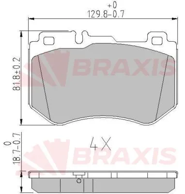 Kit de plaquettes de frein, frein à disque BRAXIS AA0626