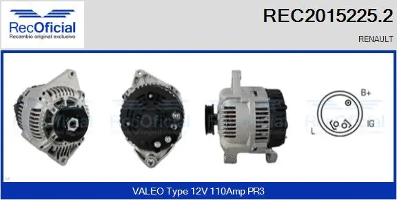 Alternateur RECOFICIAL REC2015225.2