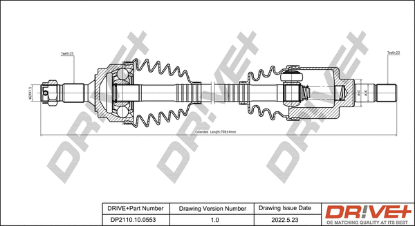 Arbre de transmission Dr!ve+ DP2110.10.0553
