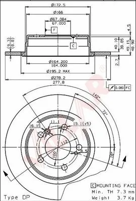 Disque de frein VILLAR 628.1200