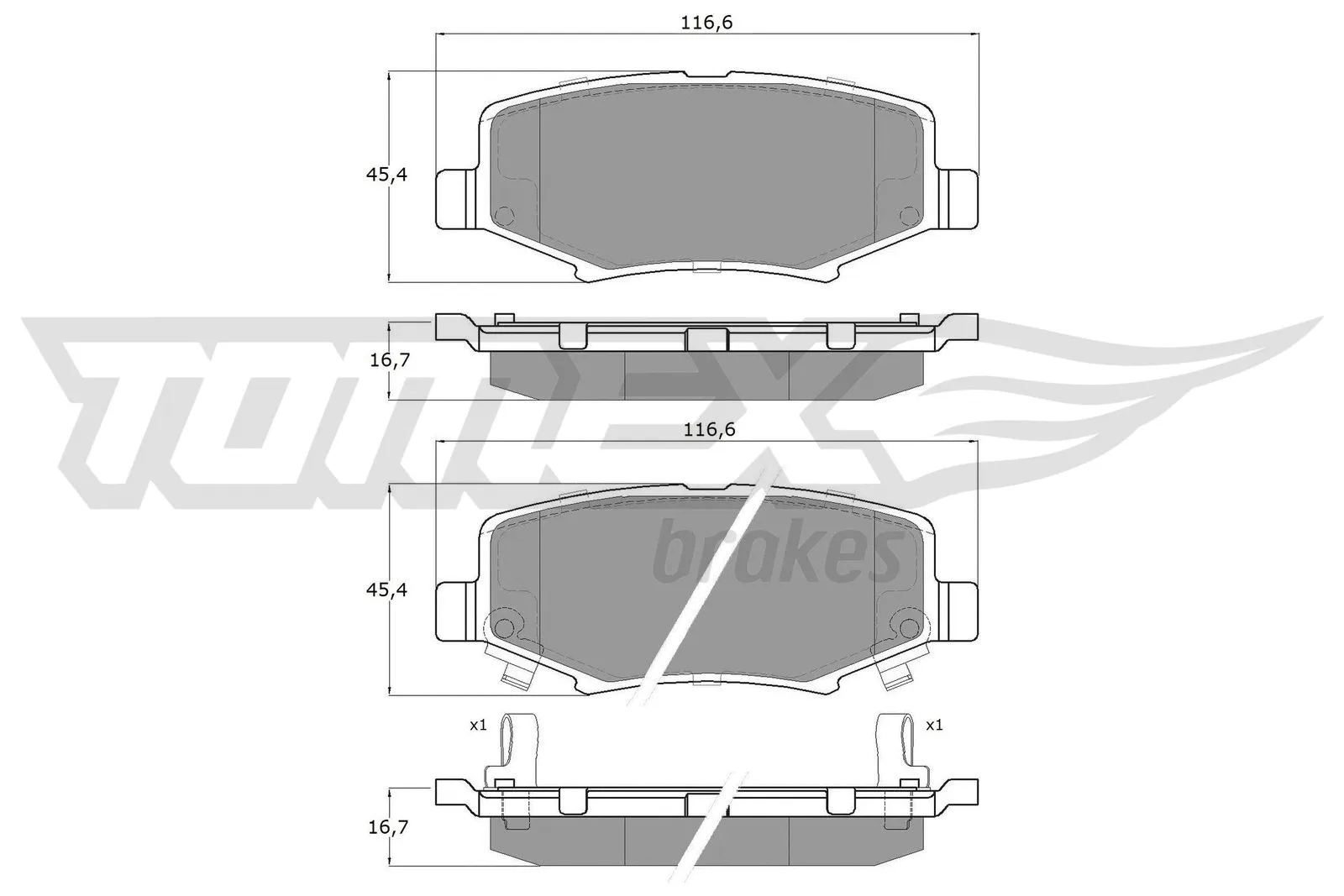 Kit de plaquettes de frein, frein à disque TOMEX Brakes TX 19-21
