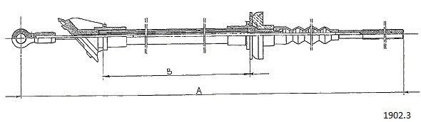 Tirette à câble, commande d'embrayage CABOR 1902.3