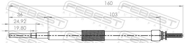 Bougie de préchauffage FEBEST 01642-005