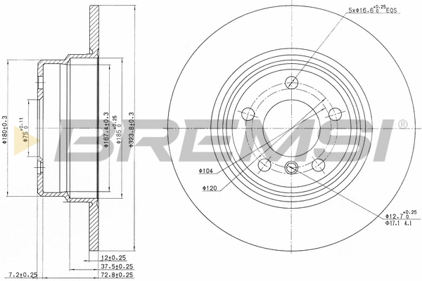 Disque de frein BREMSI CD7255S