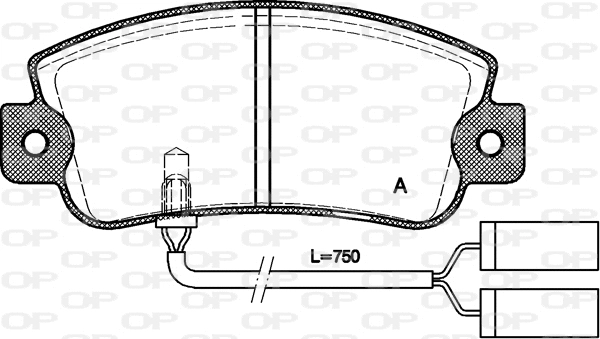 Kit de plaquettes de frein, frein à disque OPEN PARTS BPA0025.22
