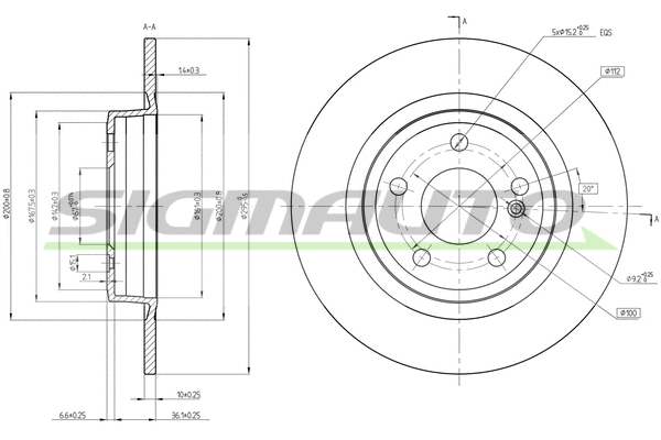 Disque de frein SIGMAUTO DBC486S