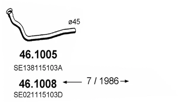 Tuyau d'échappement ASSO 46.1005