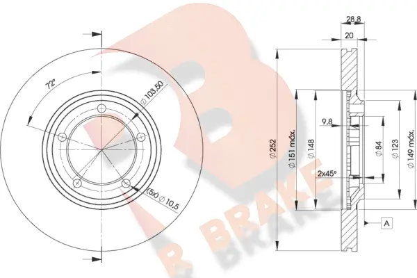 Disque de frein R BRAKE 78RBD20100