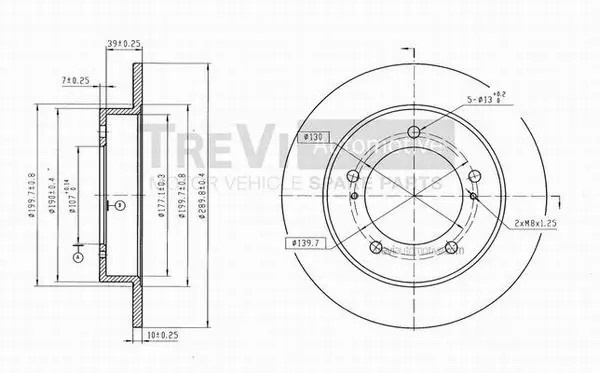 Disque de frein TREVI AUTOMOTIVE BD1014