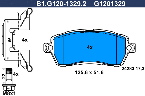 Kit de plaquettes de frein, frein à disque GALFER B1.G120-1329.2