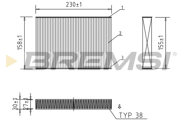 Filtre, air de l'habitacle BREMSI FC0481