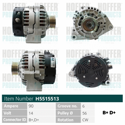 Alternateur HOFFER H5515513