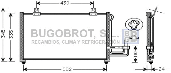 Condenseur, climatisation BUGOBROT 62-KA5012