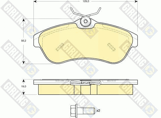 Kit de plaquettes de frein, frein à disque GIRLING 6114961