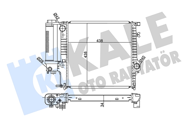 Radiateur, refroidissement du moteur KALE OTO RADYATÖR 349000