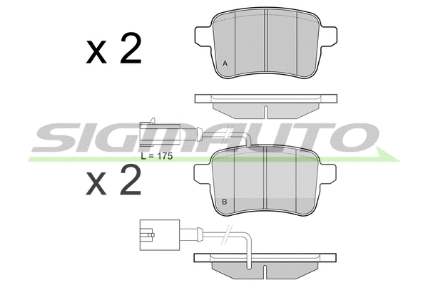 Kit de plaquettes de frein, frein à disque SIGMAUTO SPB438