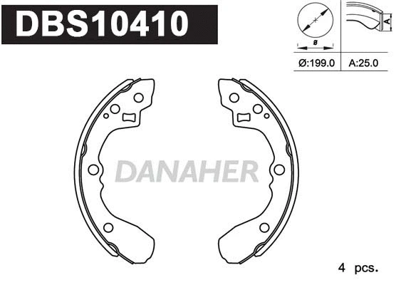 Jeu de mâchoires de frein DANAHER DBS10410