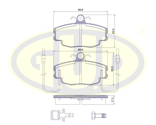 Kit de plaquettes de frein, frein à disque G.U.D. GBP880123