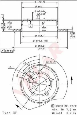 Disque de frein VILLAR 628.1190