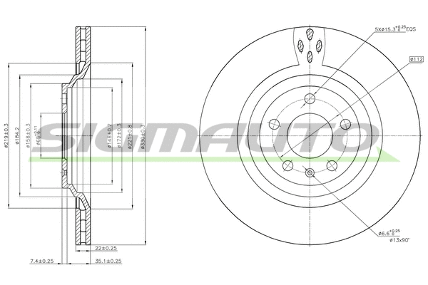 Disque de frein SIGMAUTO DBC546V