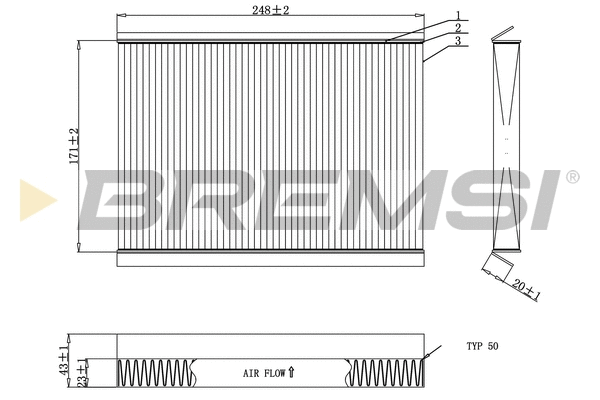 Filtre, air de l'habitacle BREMSI FC0929