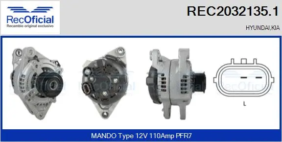 Alternateur RECOFICIAL REC2032135.1