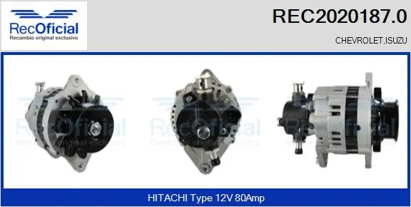Alternateur RECOFICIAL REC2020187.0