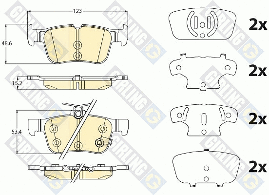 Kit de plaquettes de frein, frein à disque GIRLING 6121152