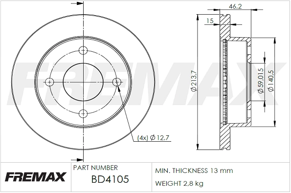 Disque de frein FREMAX BD-4105