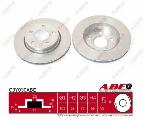 Disque de frein ABE C3Y030ABE