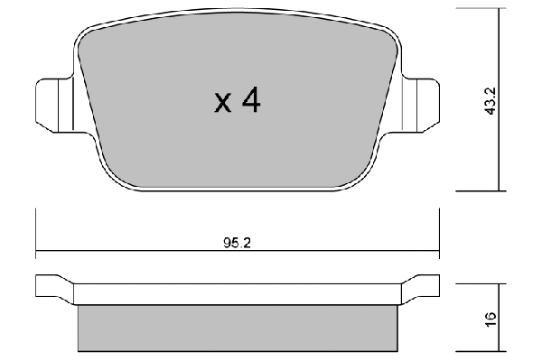 Kit de plaquettes de frein, frein à disque AISIN BPFO-2001