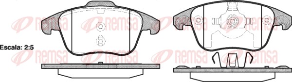 Kit de plaquettes de frein, frein à disque REMSA 1249.00
