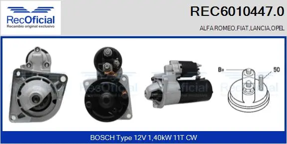 Démarreur RECOFICIAL REC6010447.0