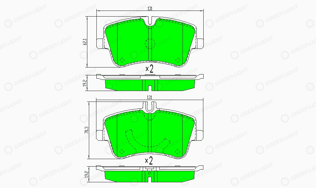 Kit de plaquettes de frein, frein à disque Automotive Adriado GLBP0060