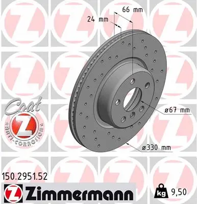 Disque de frein ZIMMERMANN 150.2951.52