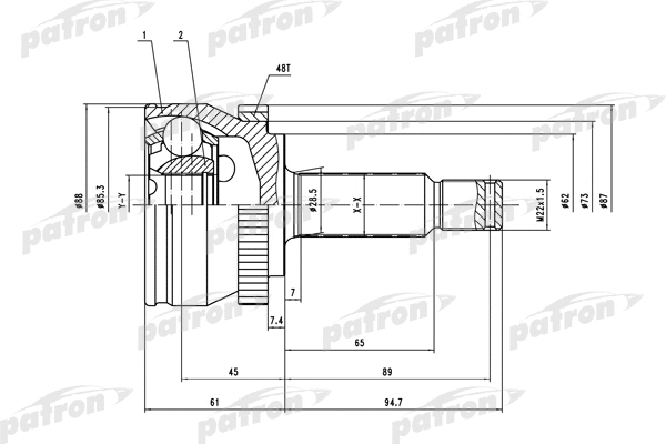 Jeu de joints, arbre de transmission PATRON PCV1661