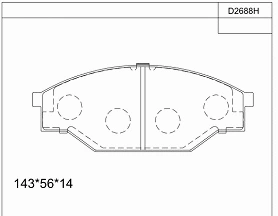 Kit de plaquettes de frein, frein à disque ASIMCO KD2688H