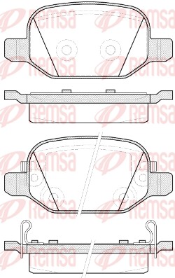 Kit de plaquettes de frein, frein à disque REMSA 0727.52