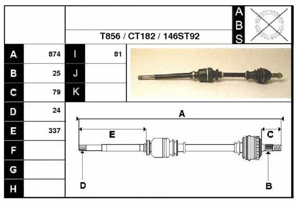 Arbre de transmission Technika 18146